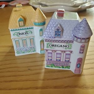 House shaped spice jars Lenox Village